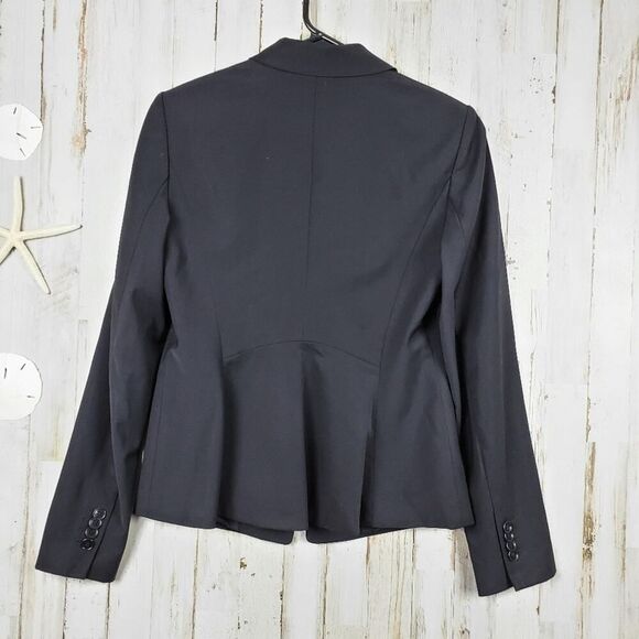 Ann Taylor Button Front Blazer Jacket Black Size 2 - Picture 2 of 9